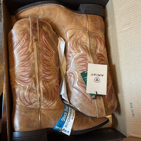 Ariat women’s rockdale distressed western cowboy boots brown almond buff New - Picture 3 of 4